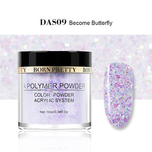BORN PRETTY Pink Glitter Acrylic Powder Builder Nail Art Decorations Sequins Polymer Powder Tip Extension Nail Art Manicure